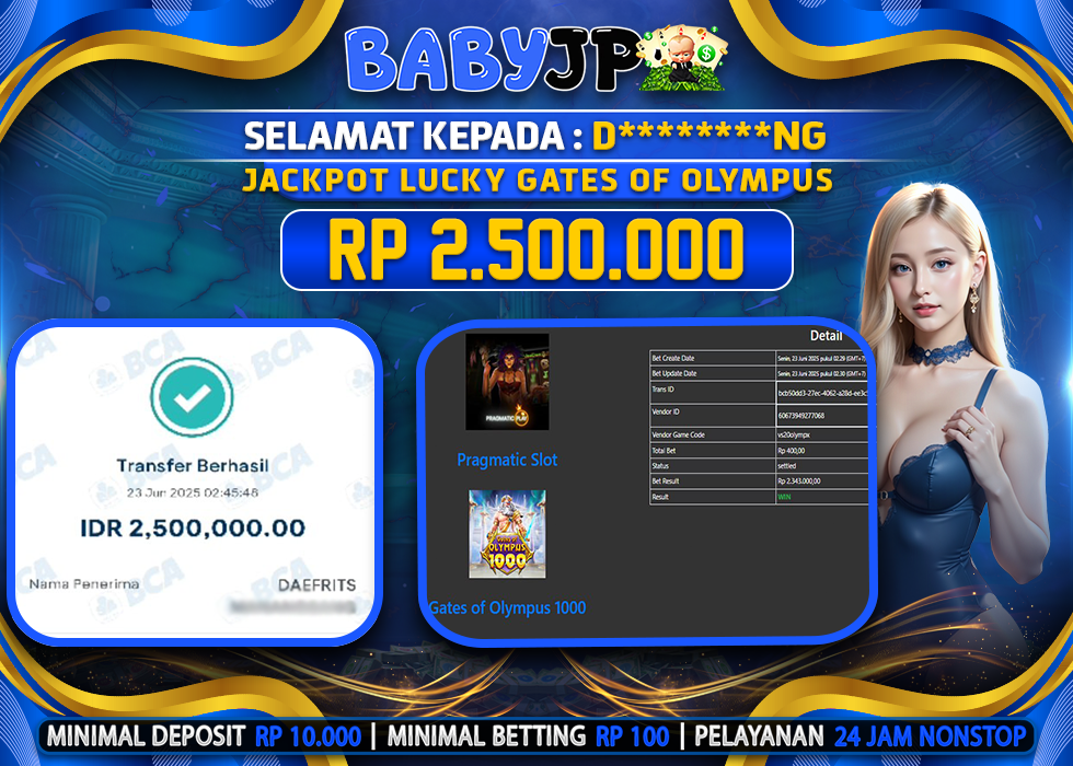 D********NG JACKPOT GATES OF OLYMPUS X1000,-LUNAS